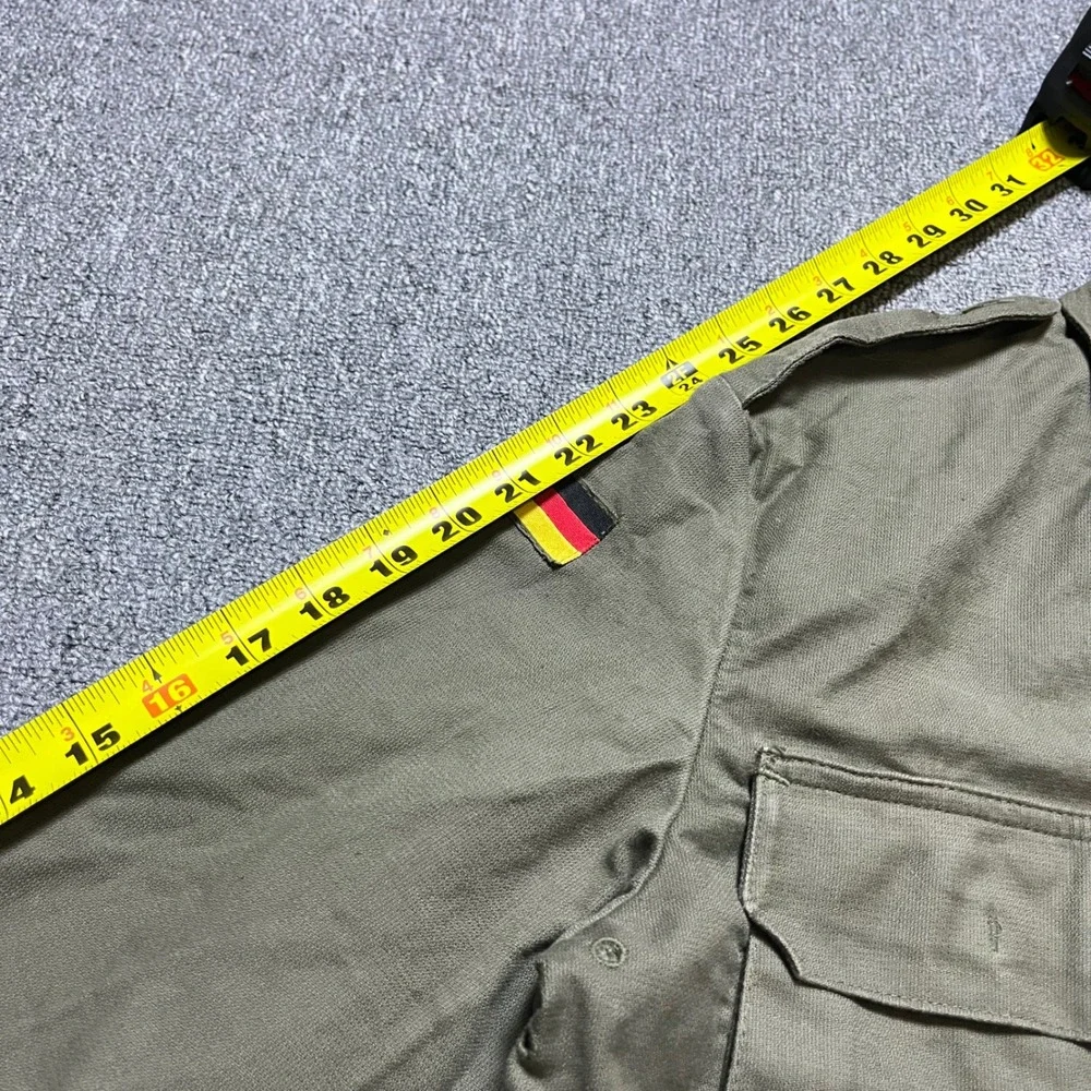 Vintage 1988 German Military Moleskin Field Shirt Size 2 Olive Drab Army Jacket